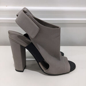 Vince | 'Anetta' Cutout Leather Heels in Grey